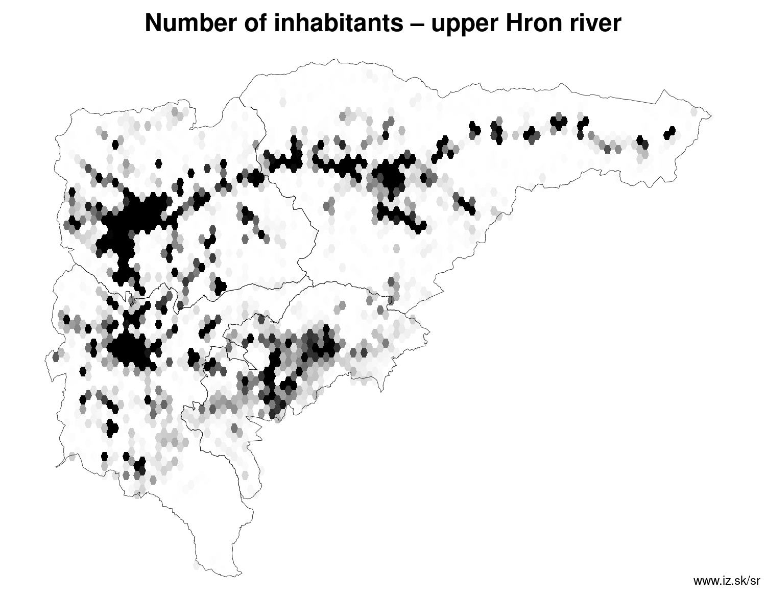 number of inhabitants – upper Hron river