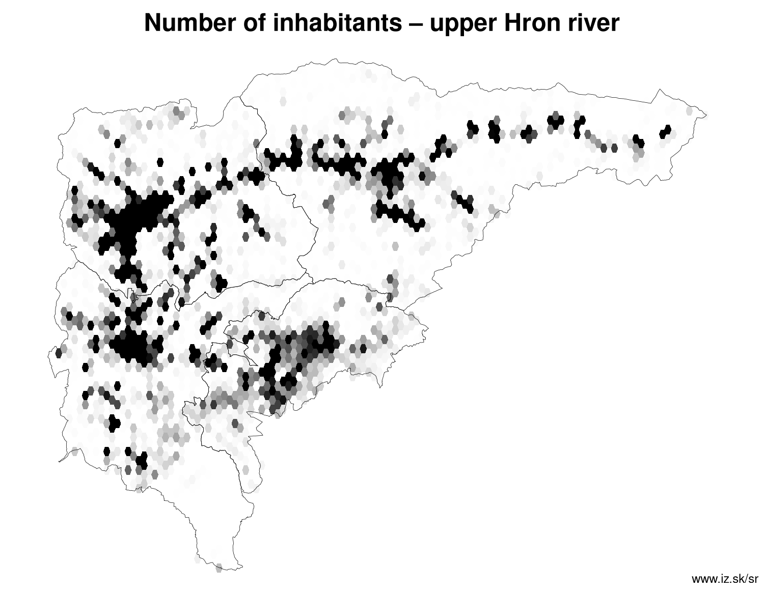 number of inhabitants – upper Hron river