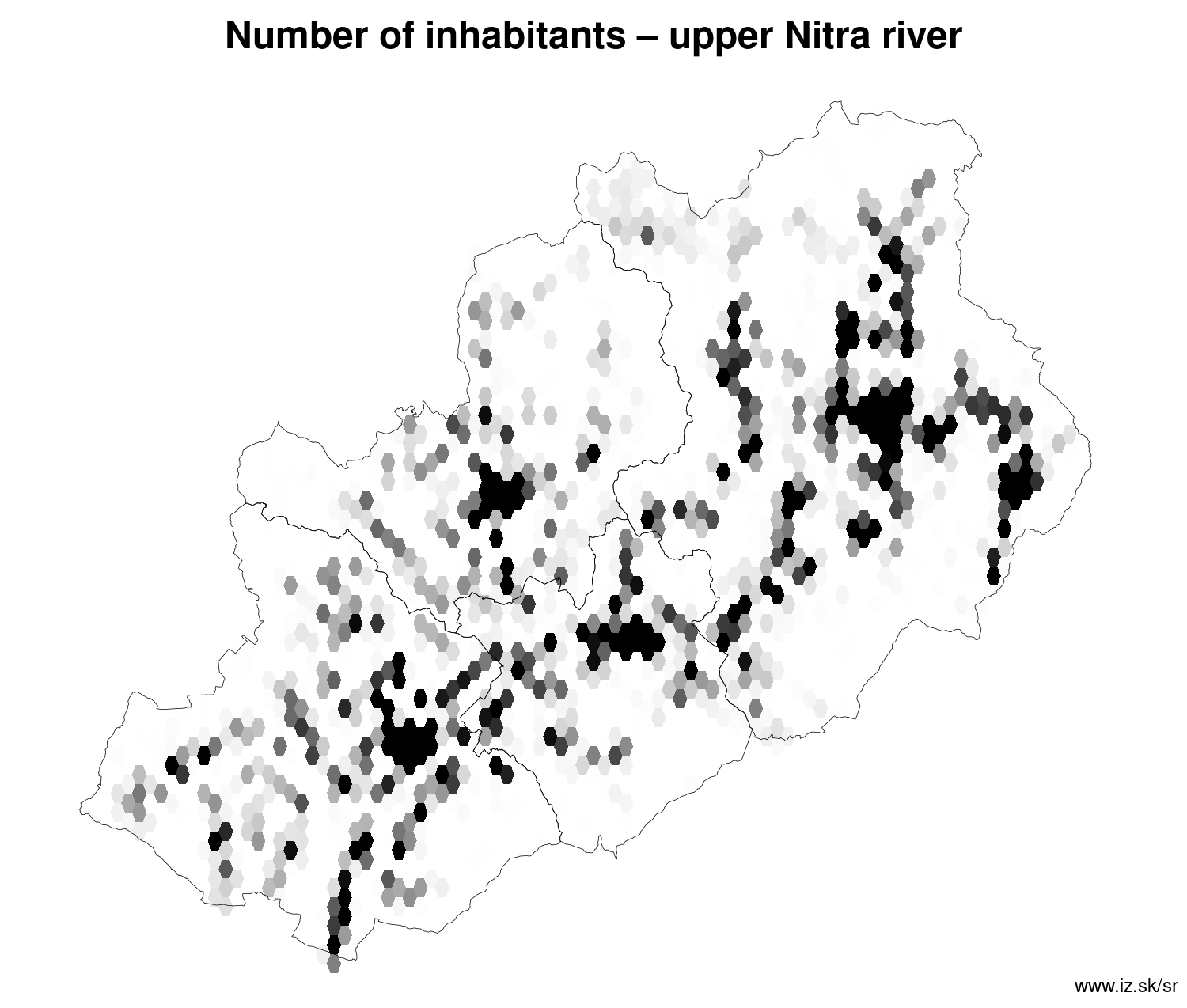 number of inhabitants – upper Nitra river