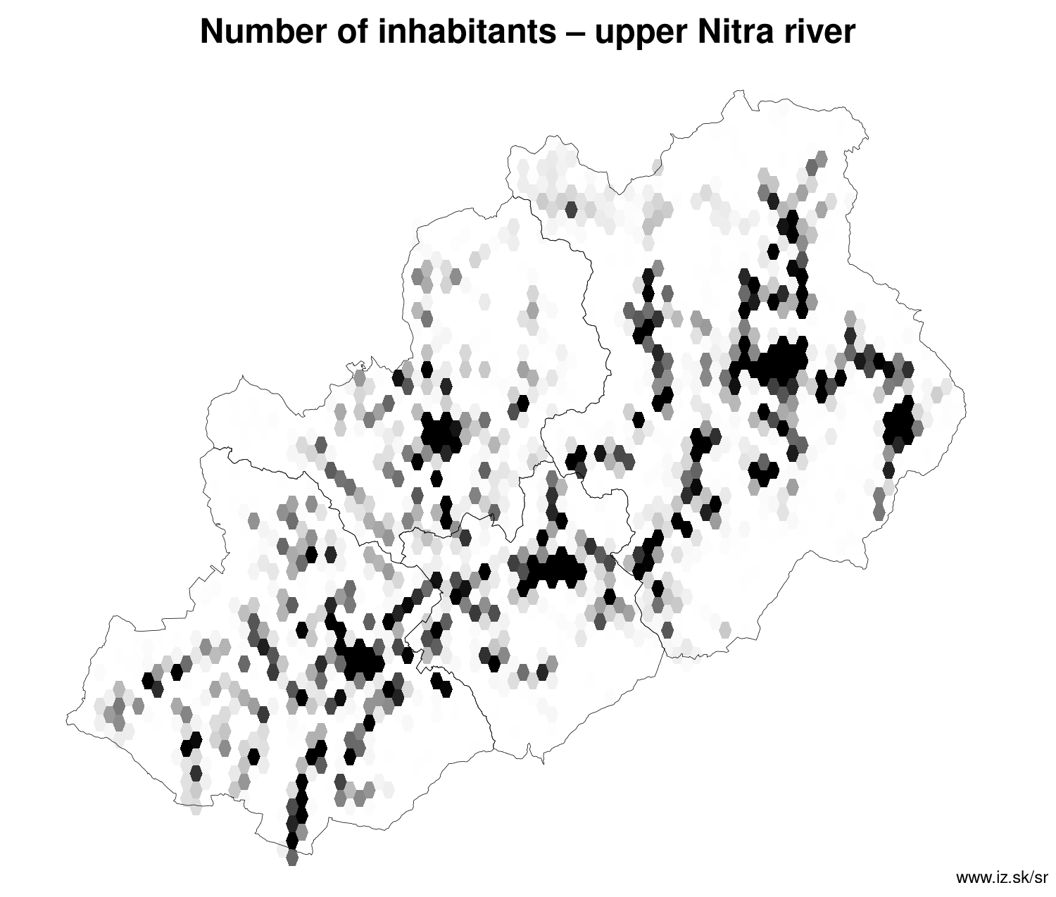 number of inhabitants – upper Nitra river