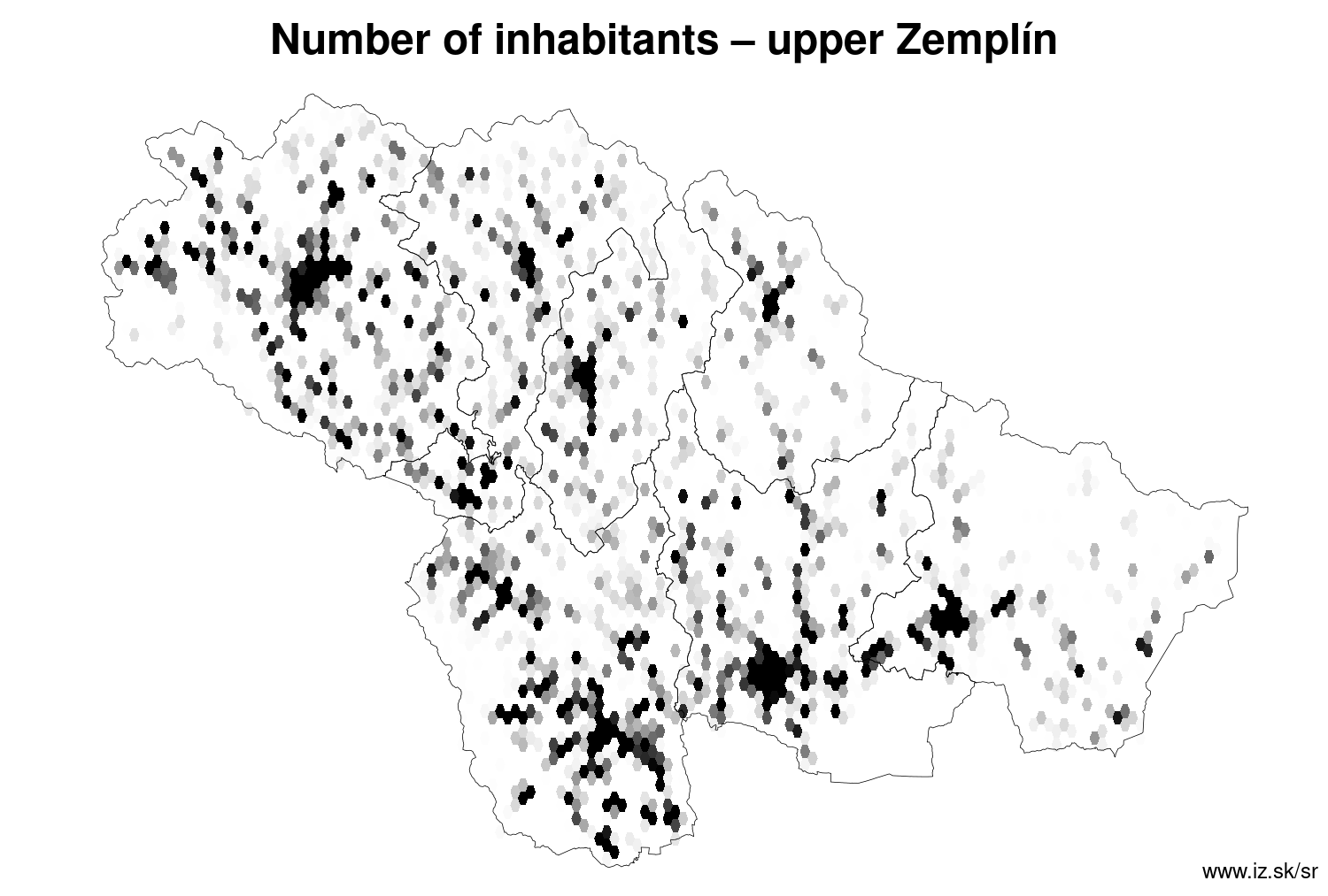 number of inhabitants – upper Zemplín