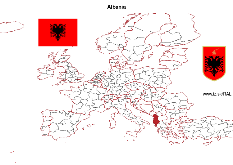 map of Albania AL