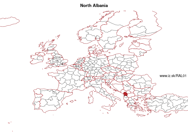 map of North Albania AL01