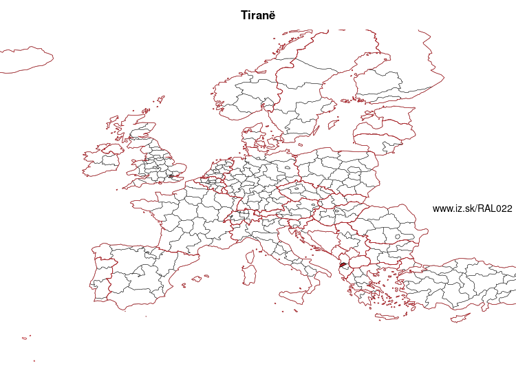 map of Tiranë AL022