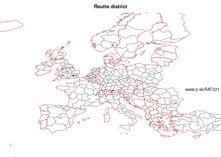 map of Reutte district AT331