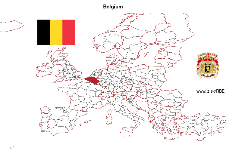 map of Belgium BE