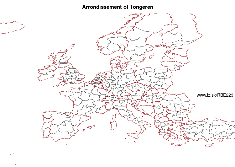 map of Arrondissement of Tongeren BE223