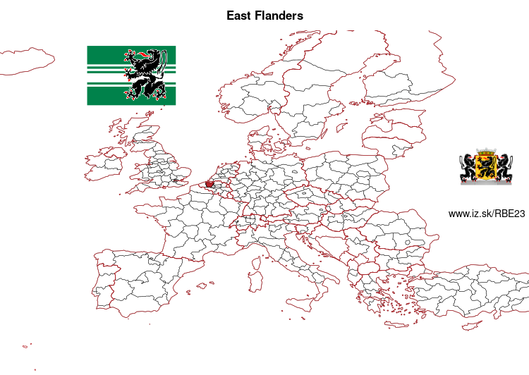 map of East Flanders BE23