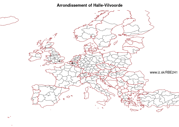 map of Arrondissement of Halle-Vilvoorde BE241