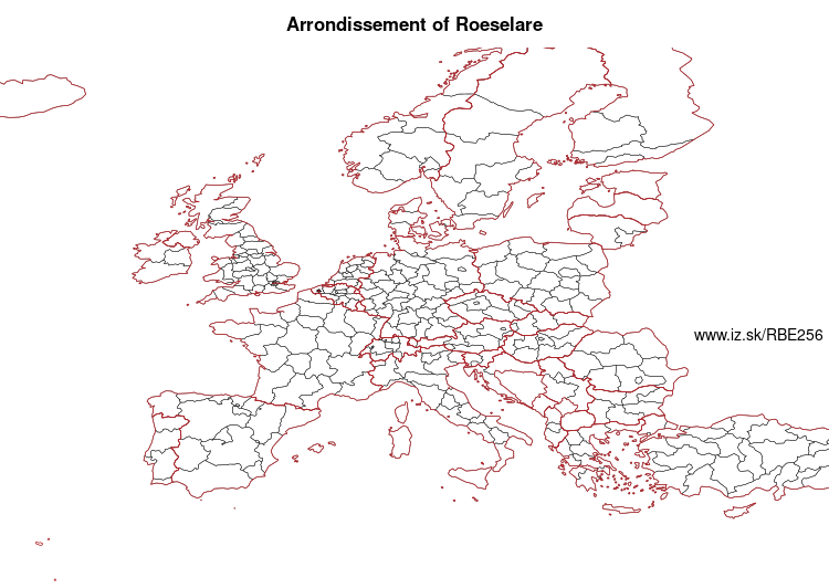 map of Arrondissement of Roeselare BE256