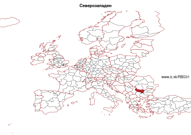 map of Severozapaden Planning Region BG31