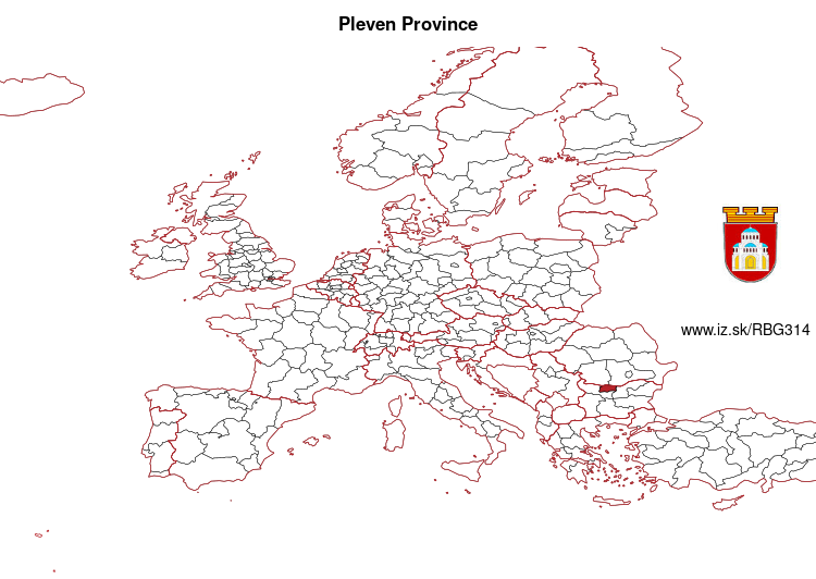 map of Pleven Province BG314