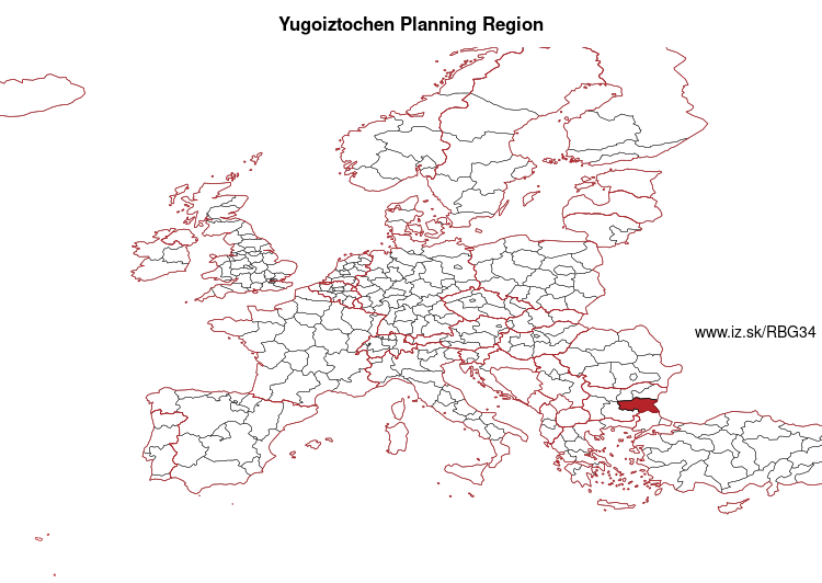 map of Yugoiztochen Planning Region BG34