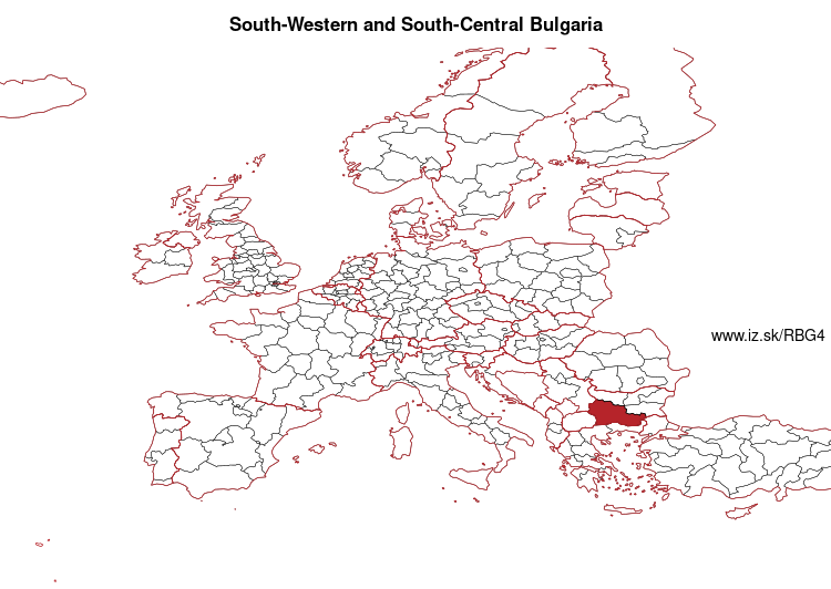 map of South-Western and South-Central Bulgaria BG4