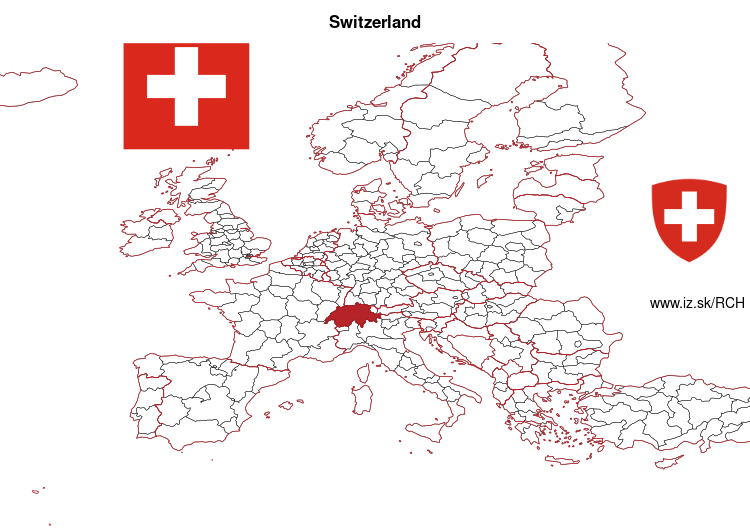 map of Switzerland CH