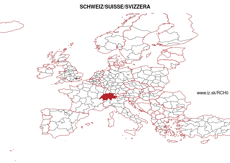 map of SCHWEIZ/SUISSE/SVIZZERA CH0
