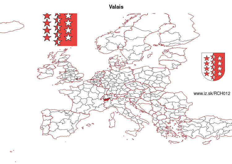 map of Valais CH012