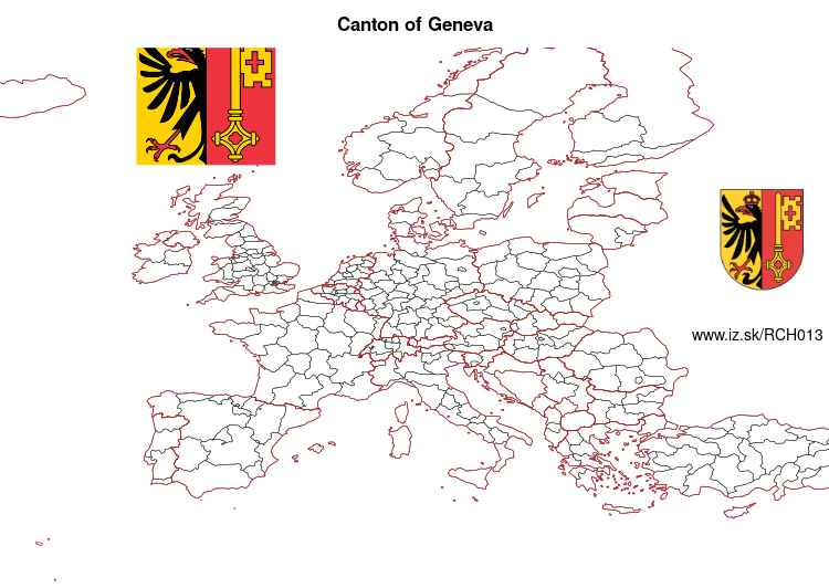 map of Canton of Geneva CH013
