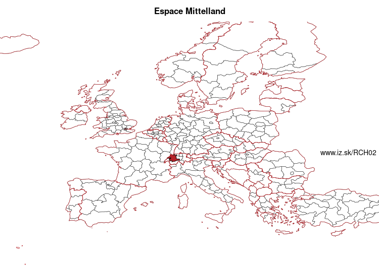 map of Espace Mittelland CH02
