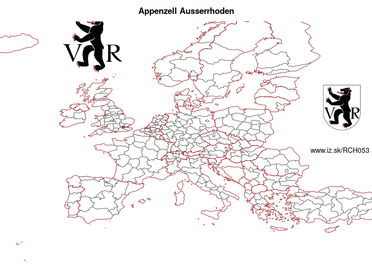 map of Appenzell Ausserrhoden CH053