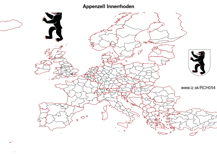 map of Appenzell Innerrhoden CH054