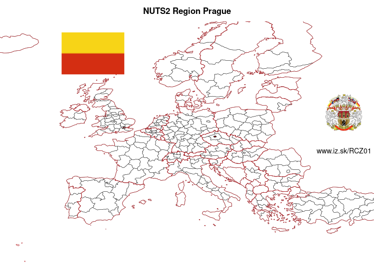 map of NUTS2 Region Prague CZ01