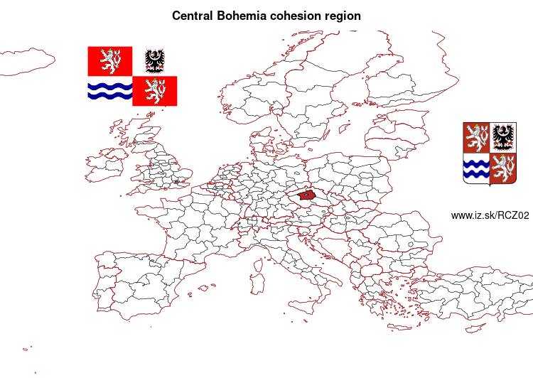 map of Central Bohemia cohesion region CZ02