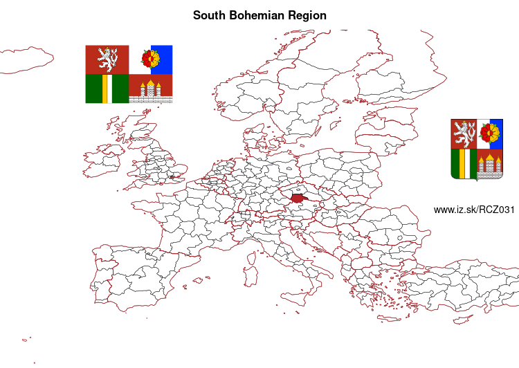 map of South Bohemian Region CZ031