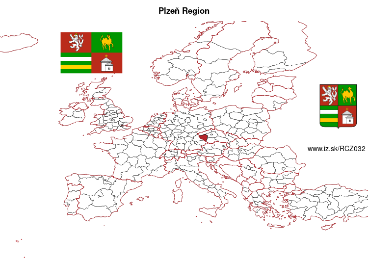 map of Plzeň Region CZ032