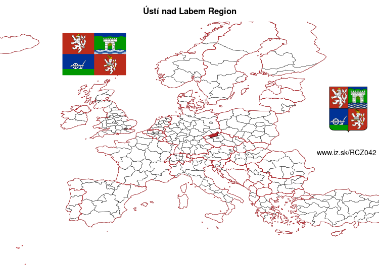 map of Ústí nad Labem Region CZ042