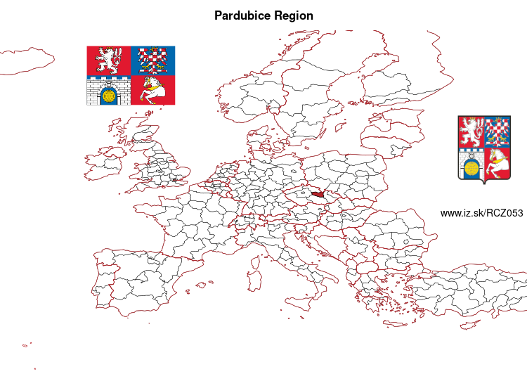 map of Pardubice Region CZ053