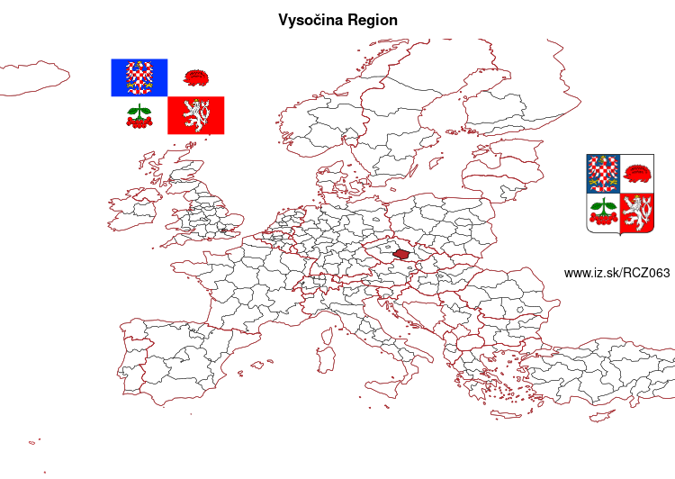 map of Vysočina Region CZ063
