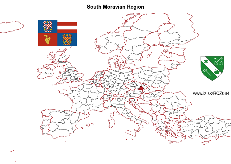 map of South Moravian Region CZ064