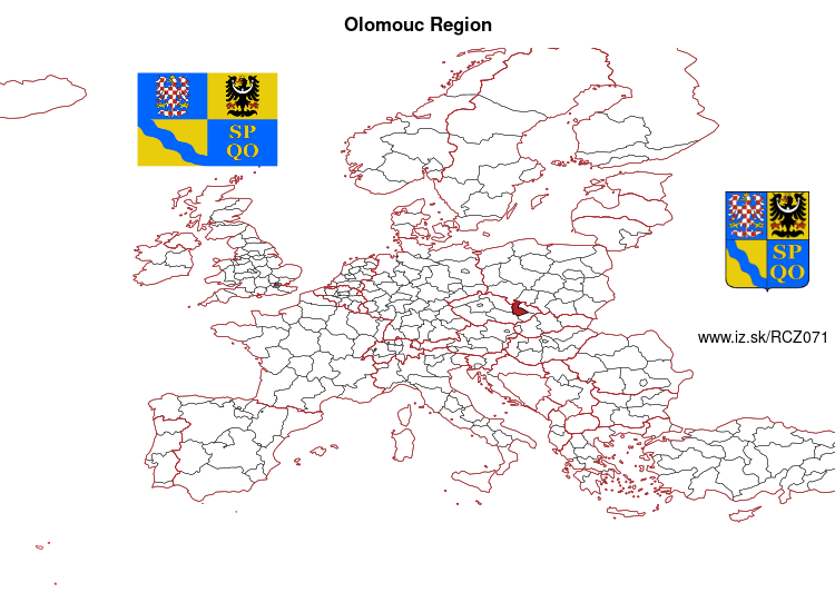 map of Olomouc Region CZ071
