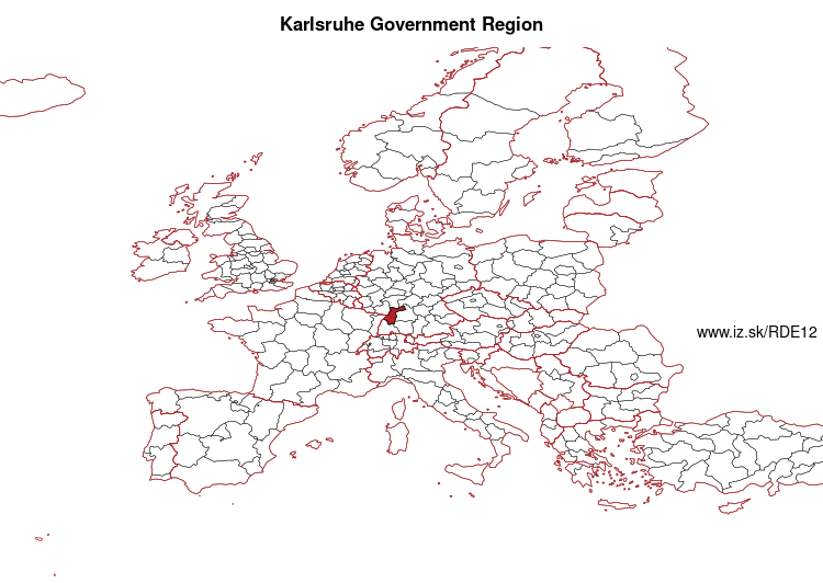 map of Karlsruhe Government Region DE12