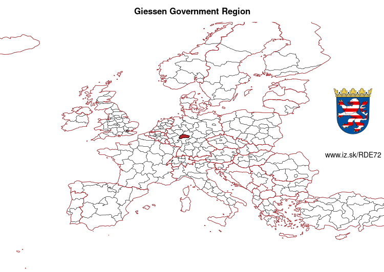 map of Giessen Government Region DE72