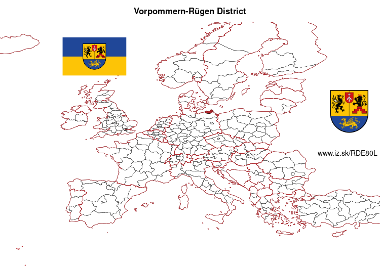 map of Vorpommern-Rügen District DE80L