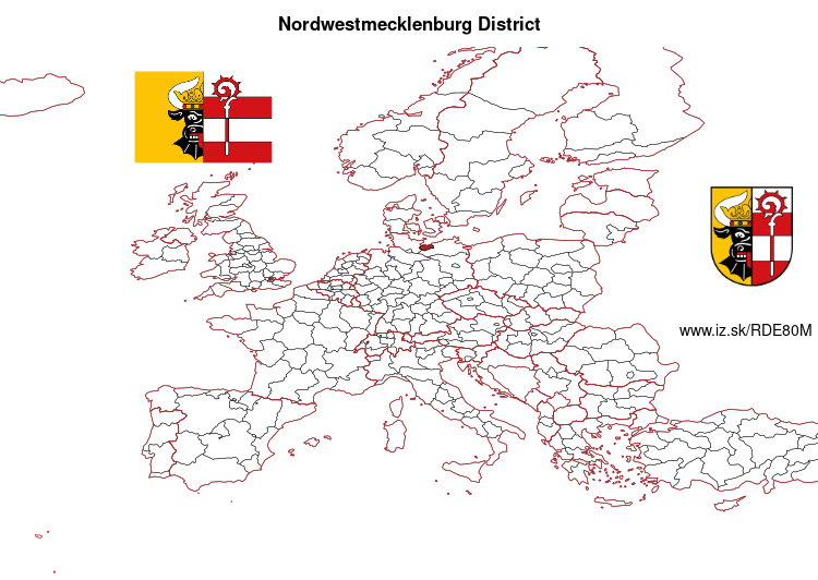 map of Nordwestmecklenburg District DE80M
