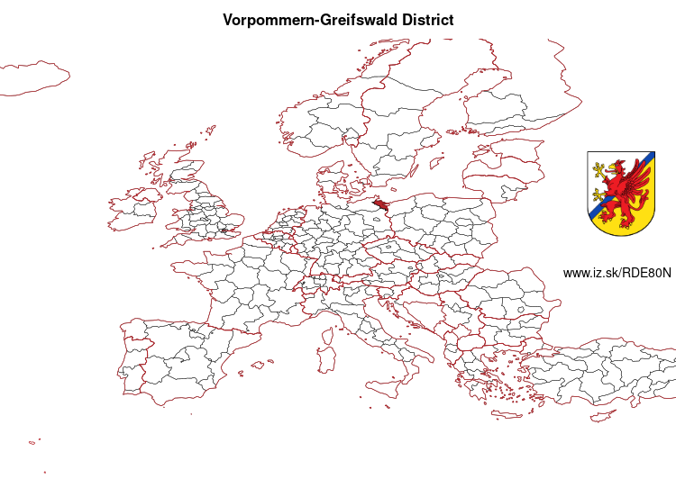 map of Vorpommern-Greifswald District DE80N