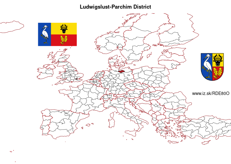 map of Ludwigslust-Parchim District DE80O