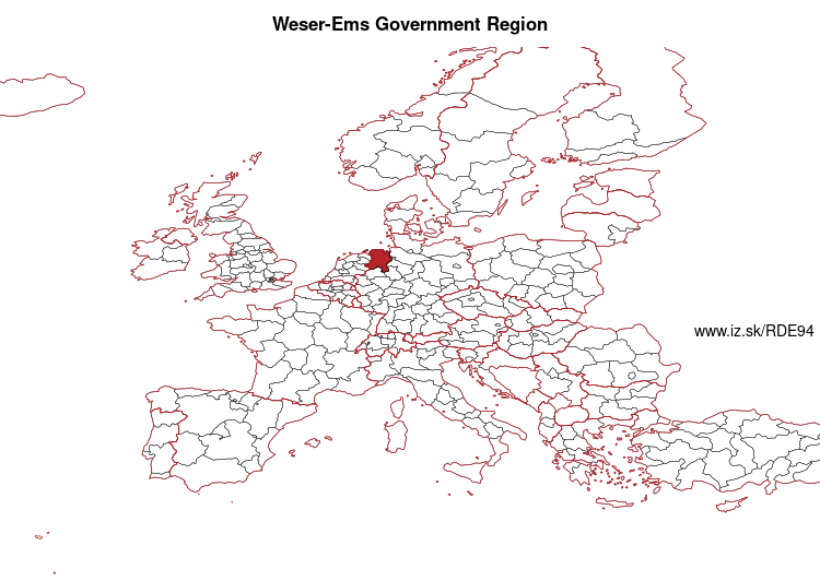 map of Weser-Ems Government Region DE94