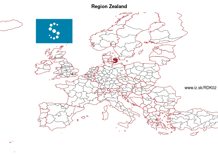 map of Region Zealand DK02