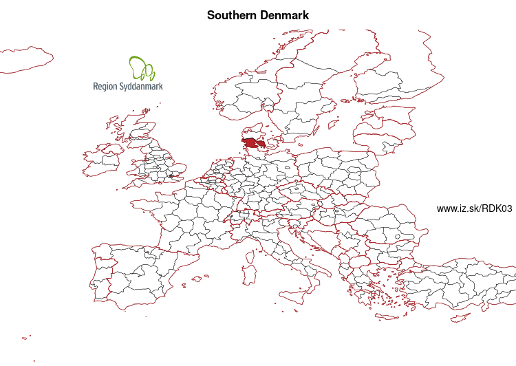 map of Southern Denmark DK03