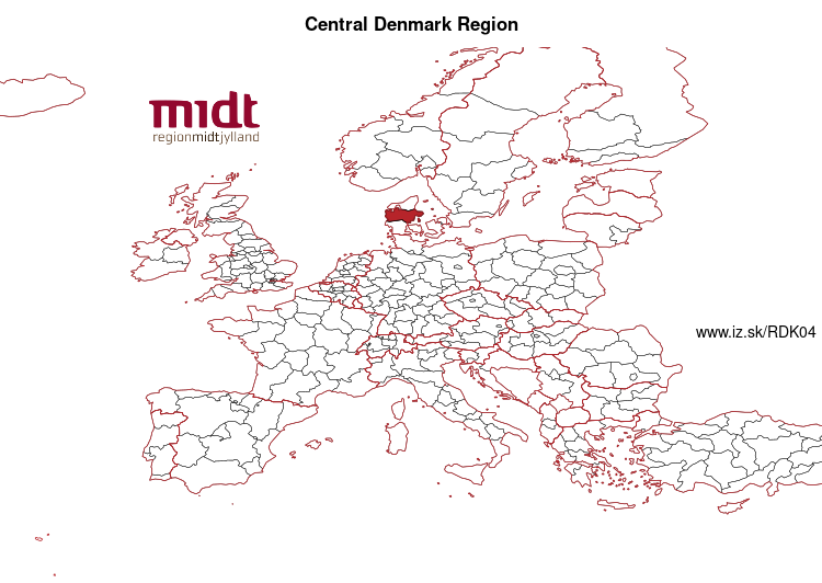 map of Central Denmark Region DK04