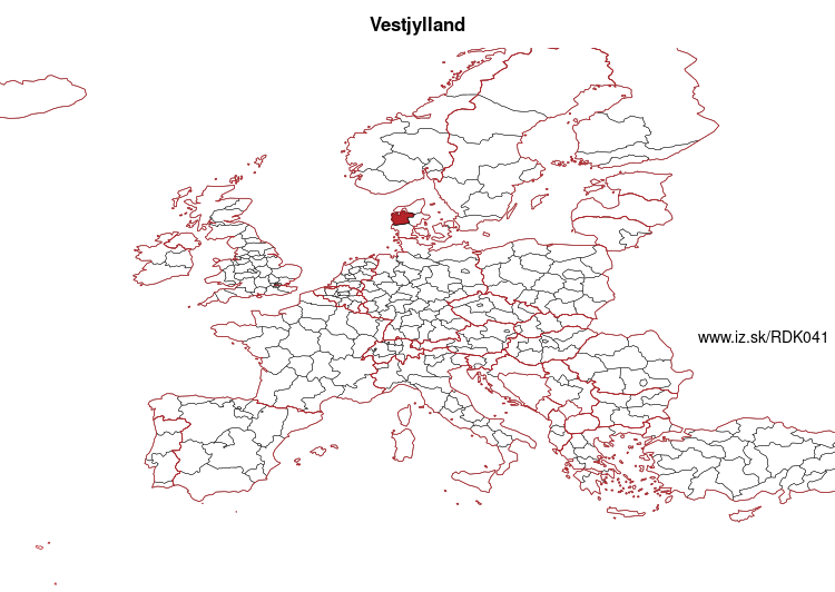 map of Vestjylland DK041