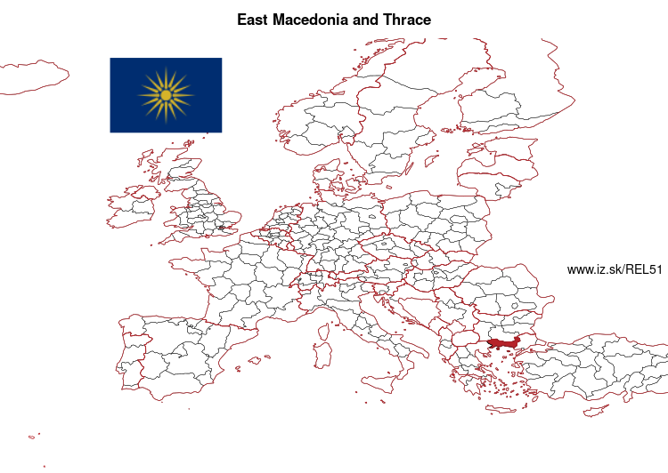 map of Eastern Macedonia and Thrace EL51