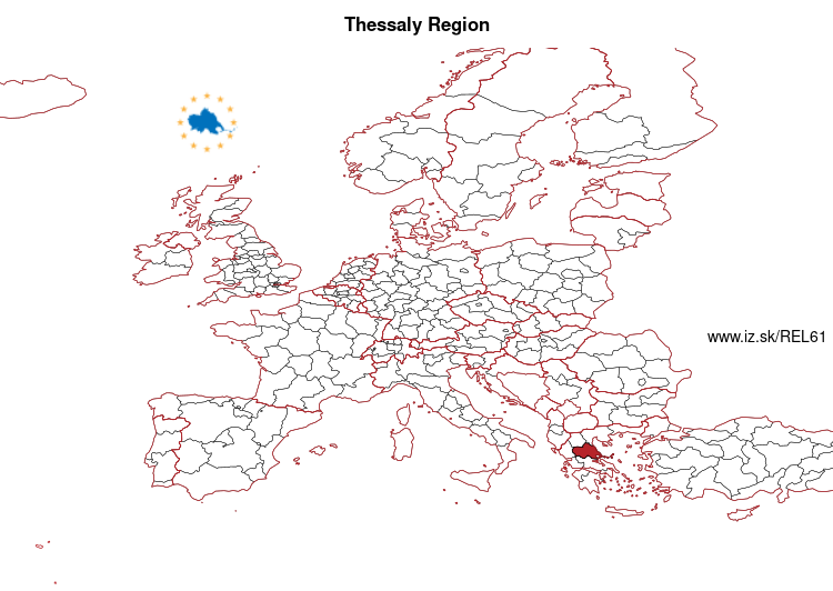 map of Thessaly Region EL61
