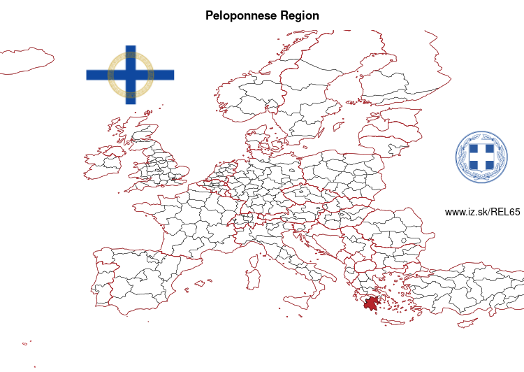 map of Peloponnese Region EL65