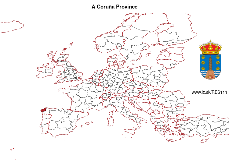 map of A Coruña Province ES111