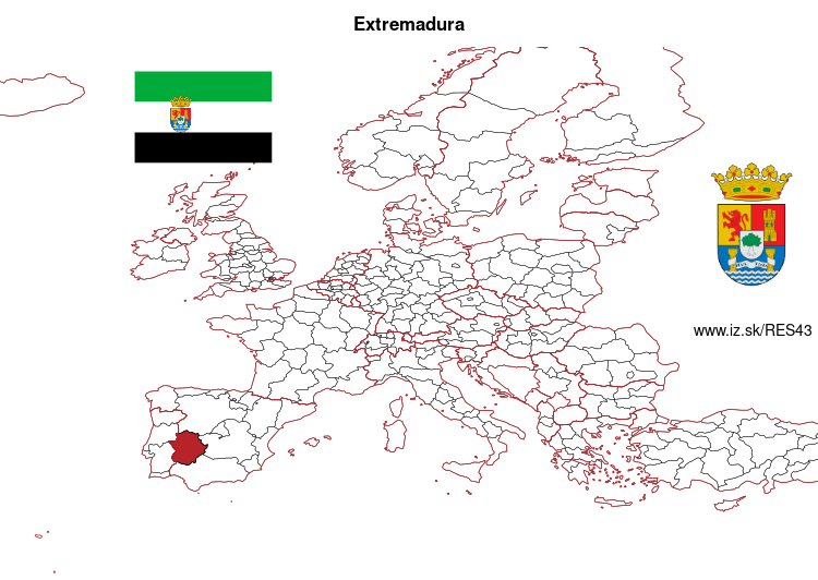 map of Extremadura ES43